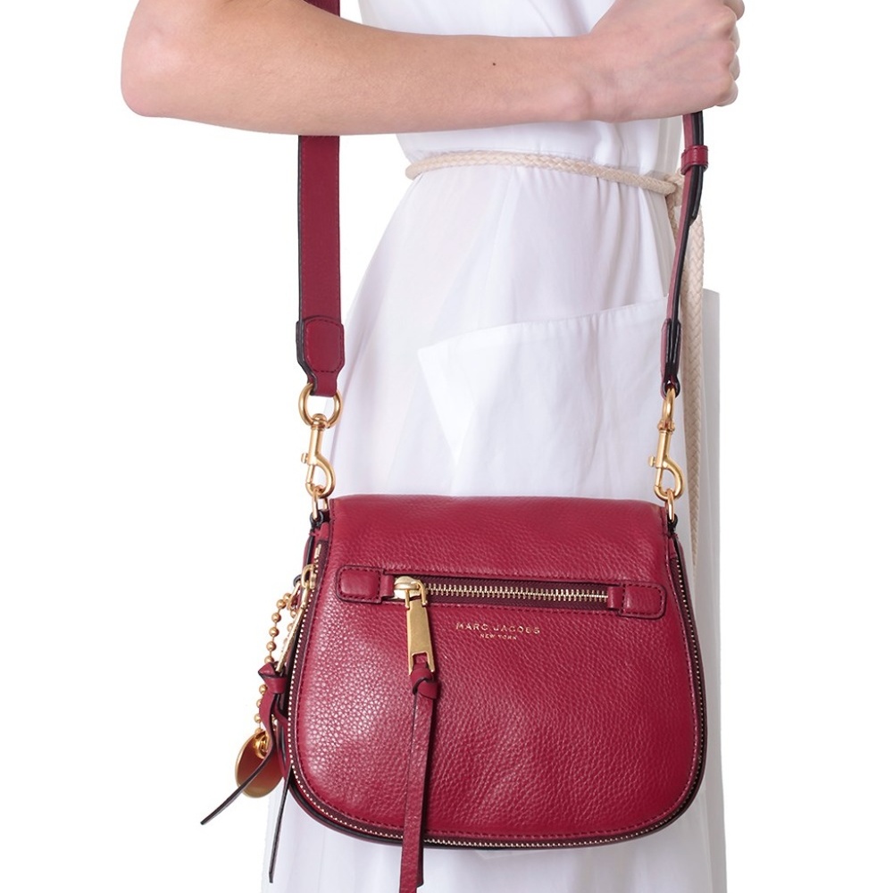 MARC JACOBS Recruit Nomad Leather Saddle Bag Red